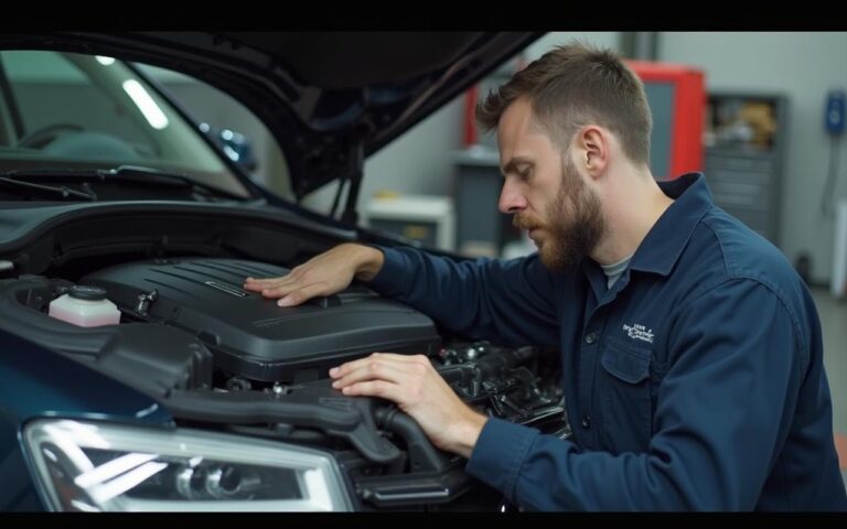 Mécanicien inspectant le système Haldex d'une Audi avec des outils autour.