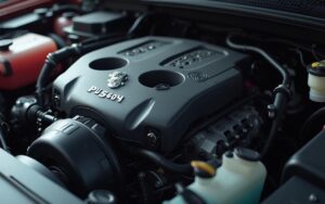 Moteur TU5JP4 Peugeot installé avec des éléments techniques visibles.