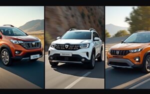 Collage de voitures Dacia, Daihatsu et Dodge illustrant la diversité des marques automobiles.