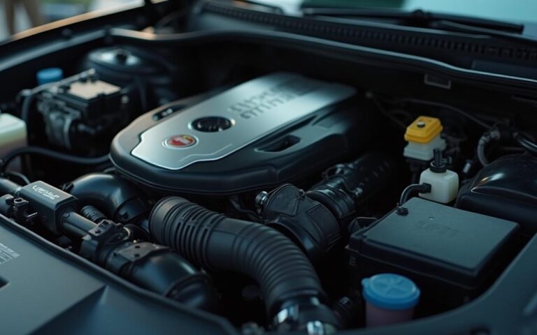 Moteur de voiture montrant des vibrations excessives sous le capot.