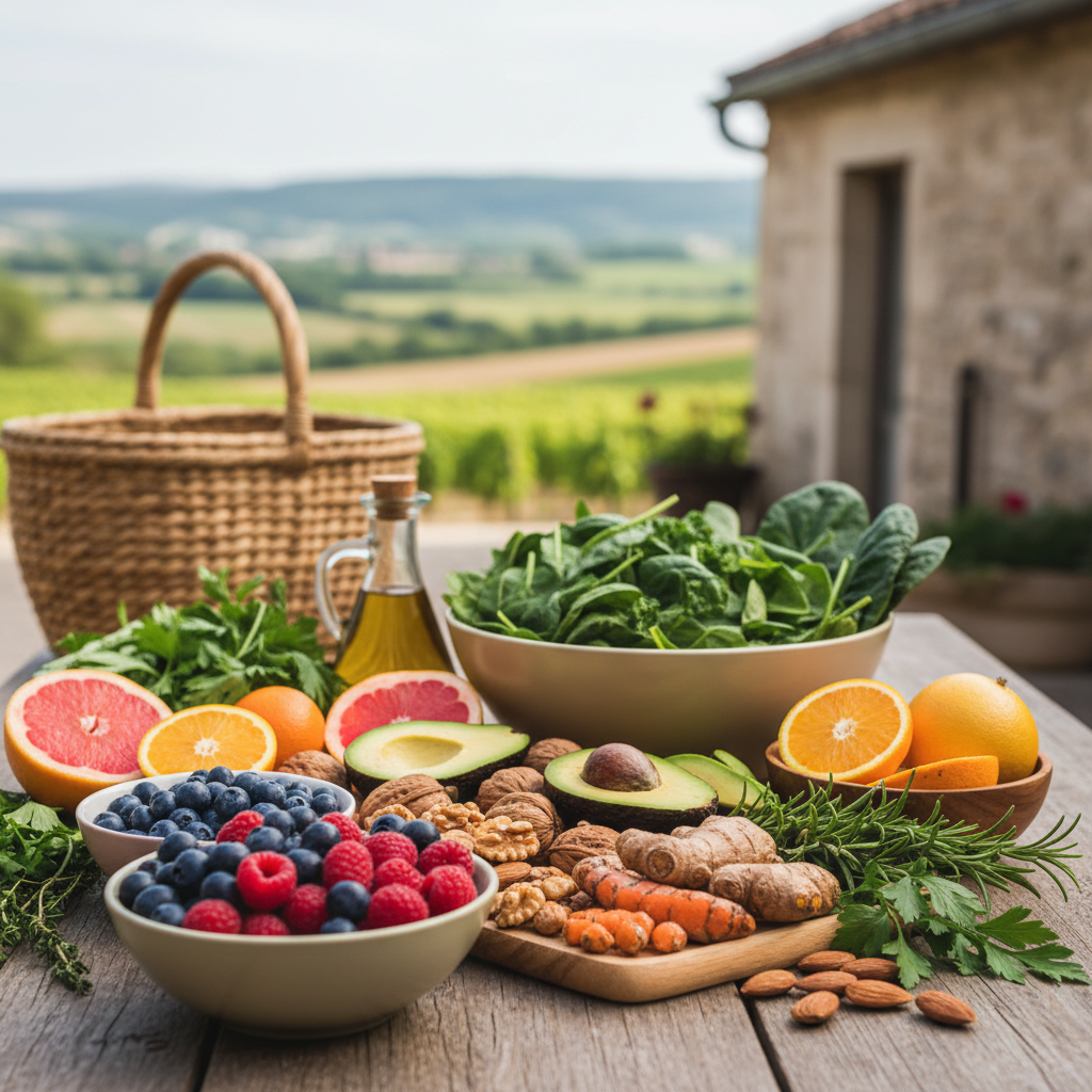 Illustration réaliste sur Alimentation anti-inflammatoire : guide Bordeaux Limoges
