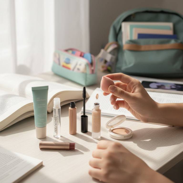 Illustration réaliste sur Maquillage discret au collège : des conseils adaptés aux ados