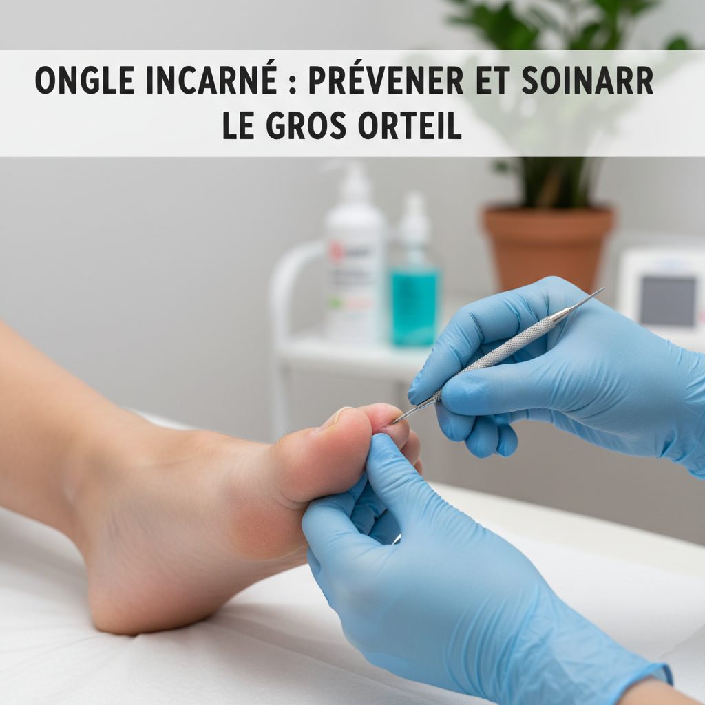 Illustration réaliste sur Ongle incarné : prévenir et soigner le gros orteil
